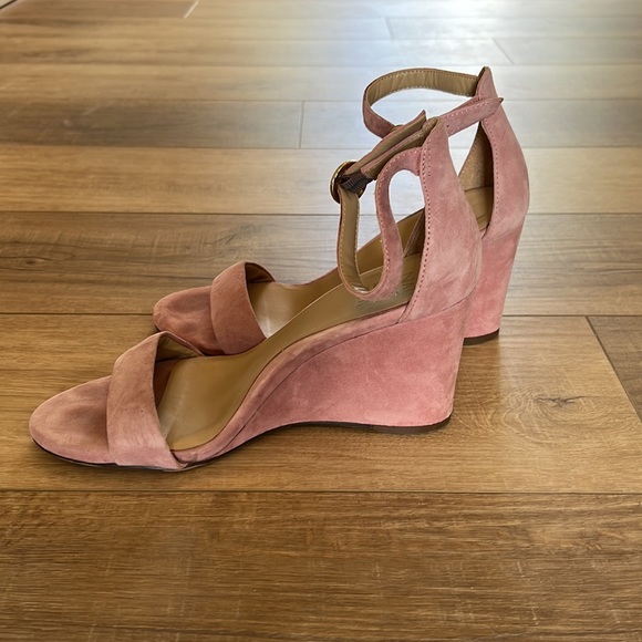 Naturalizer Pink Suede Wedges Size 9W - Picture 3 of 3